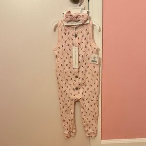 Pink Patterned Kids One Piece